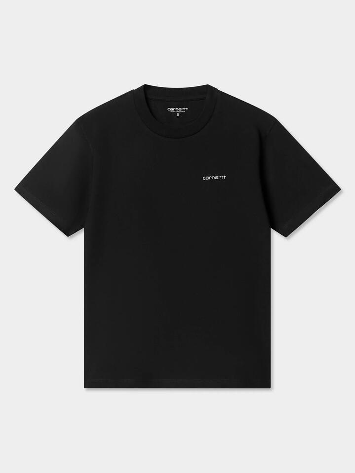 Image of T-Shirts. Productname: Carhartt Wip Script Embroidery T-Shirt in Black/ White colour by brand - Carhartt Wip