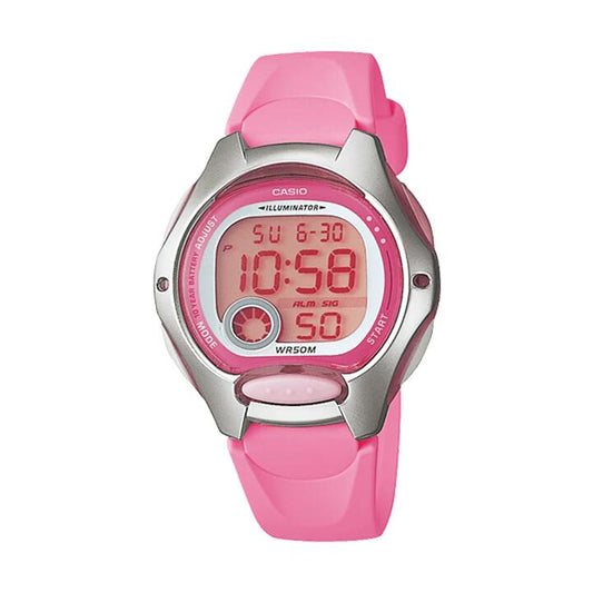 Image of Watches. Productname: Casio Ladies Pink Digital Watch LW200-4B in Watch colour by brand - Casio