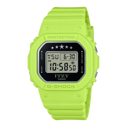 Image of Watches. Productname: Casio G Shock Ladies ITZY Lime Green Watch GMD-S5610IT-3 in Watch colour by brand - Casio G Shock