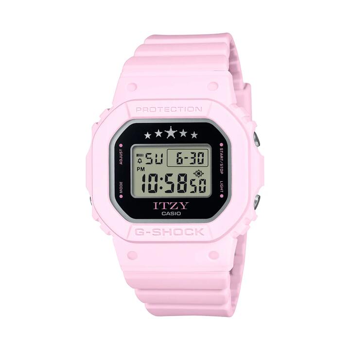 Image of Watches. Productname: Casio G Shock Ladies ITZY Light Pink Watch GMD-S5610IT-4B in Watch colour by brand - Casio G Shock