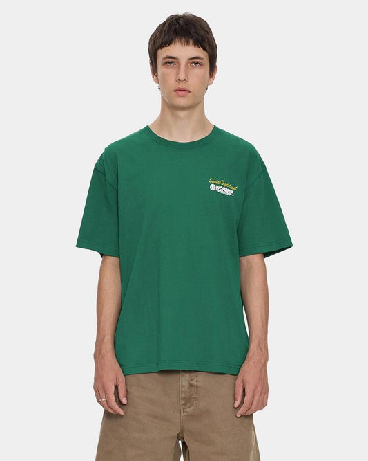 Image of a model wearing Tops. Productname: worship Mens Services T-Shirt Verdant - in Verdant colour by brand - Worship