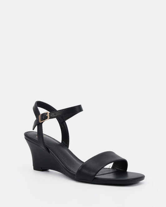 Image of Boots. Productname: Beulah Black Vegan Wedges in Black colour by brand - Novo
