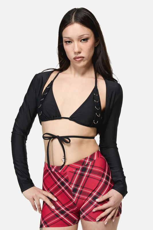 Image of Swimwear. Product name - D-Ring Bikini Sleeves Set in Black colour by brand - Dangerfield