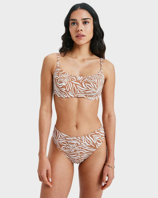 Image of Swimwear. Productname: Roxy Womens Wild Thang Bikini Top Almond Wild Thang Swim - in Almond Wild Thang Swim colour by brand - Roxy