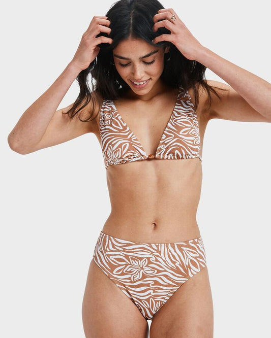 Image of Swimwear. Productname: Roxy Womens Wild Thang Bikini Bottom Almond Wild Thang Swim - in Almond Wild Thang Swim colour by brand - Roxy
