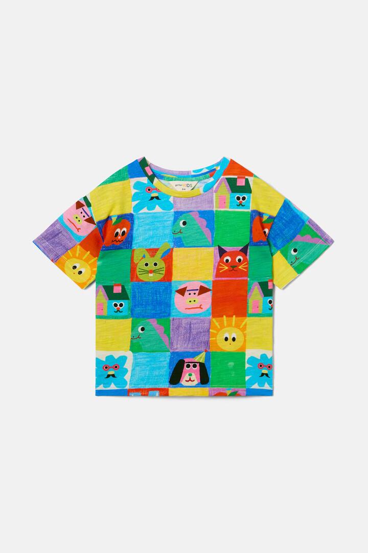 Image of T-Shirts. Product name - Check Mate Kids SS Tee in Multi colour by brand - Gorman
