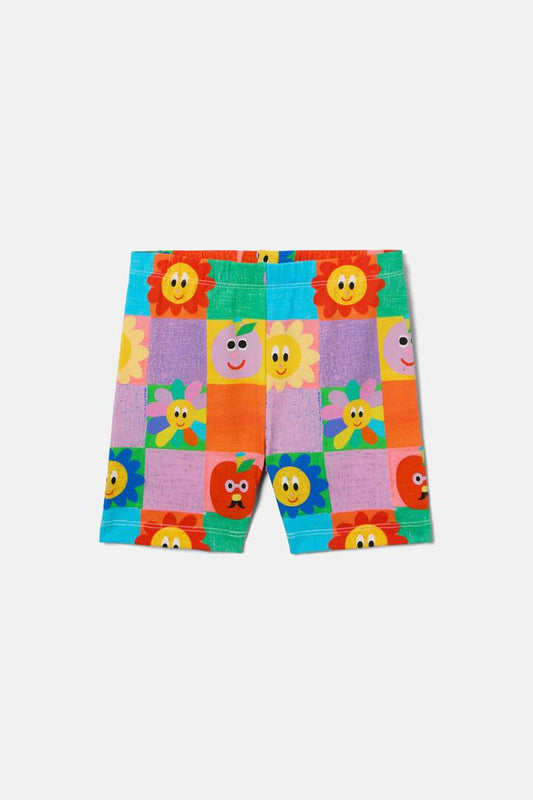 Image of a model wearing Shorts. Product name - Checkers Kids Bike Short in Multi colour by brand - Gorman