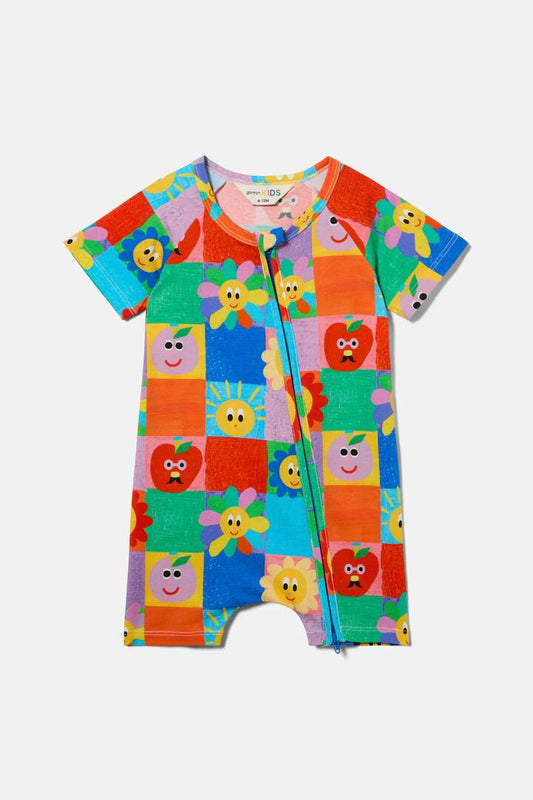 Image of Bodysuits. Productname: Checkers Baby Onesie in Multi colour by brand - Gorman