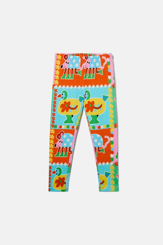 Image of a model wearing Pants. Product name - Buggy Boo Kids Legging in Multi colour by brand - Gorman