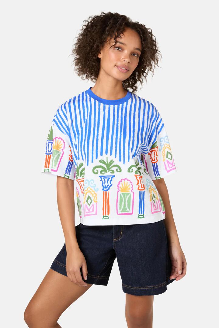 Image of T-Shirts. Product name - Atrium Print Relaxed Tee in Print colour by brand - Gorman