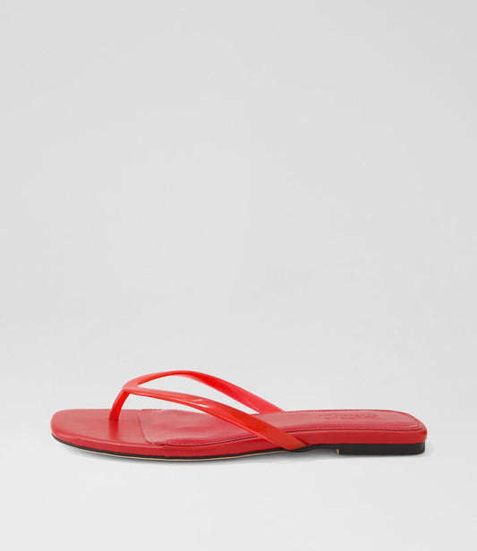 Image of Sandals. Productname: Rella Red Pvc Leather Thongs in RED PVC colour by brand - MOLLINI