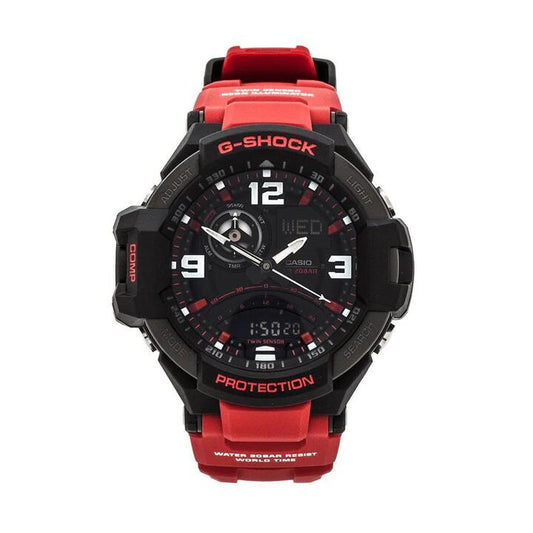 Image of Watches. Productname: Casio G-Shock Men's GravityMaster 200M Red Watch GA1000-4B in Watch colour by brand - Casio