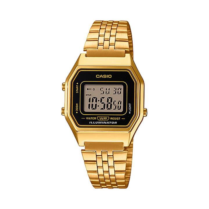 Image of Watches. Productname: Casio Ladies Vintage Gold Digital Watch LA680WGA-1D in Watch colour by brand - Casio