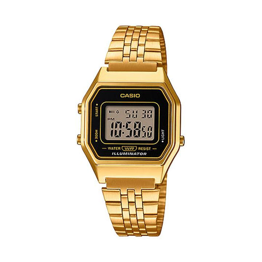 Image of Watches. Productname: Casio Ladies Vintage Gold Digital Watch LA680WGA-1D in Watch colour by brand - Casio