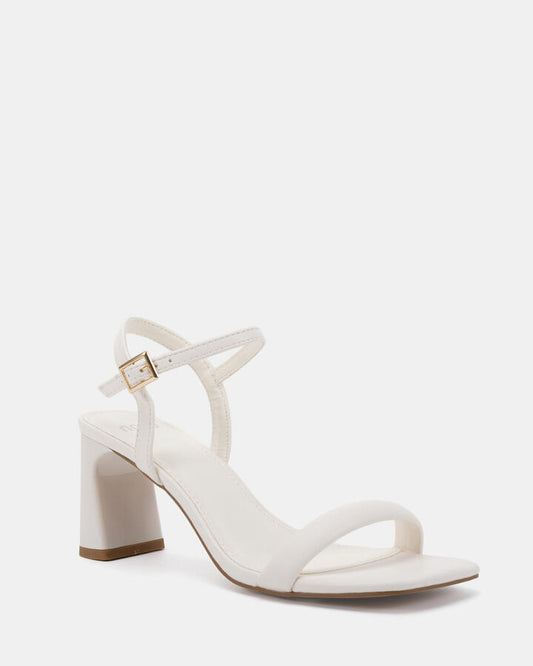 Image of Heels. Productname: Udai: White - Women's Strappy - Low Heel in Multi colour by brand - Novo