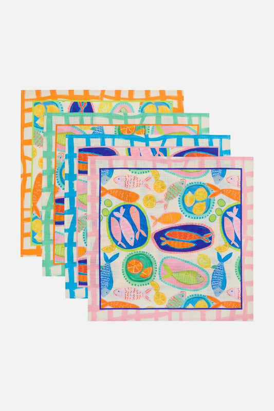 Image of Kitchen & Dining. Productname: Alfresco Napkin Set in Print colour by brand - Gorman