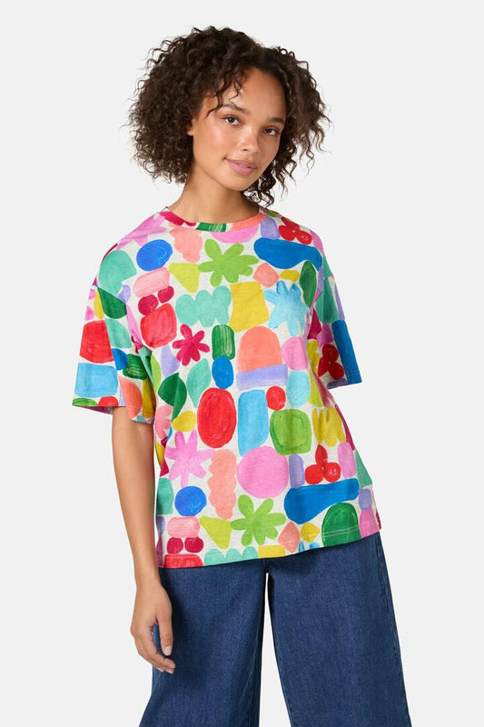 Image of T-Shirts. Product name - Stamp Your Feet Print OS Tee in Print colour by brand - Gorman