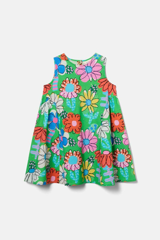 Image of Dresses. Productname: Cut Out Floral Kids Splice Dress in Green colour by brand - Gorman