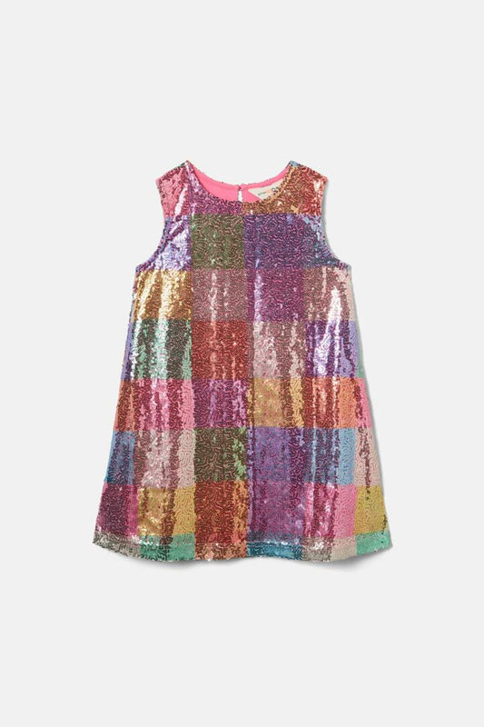 Image of Dresses. Productname: Gingham Sequin Kids Dress in Multi colour by brand - Gorman