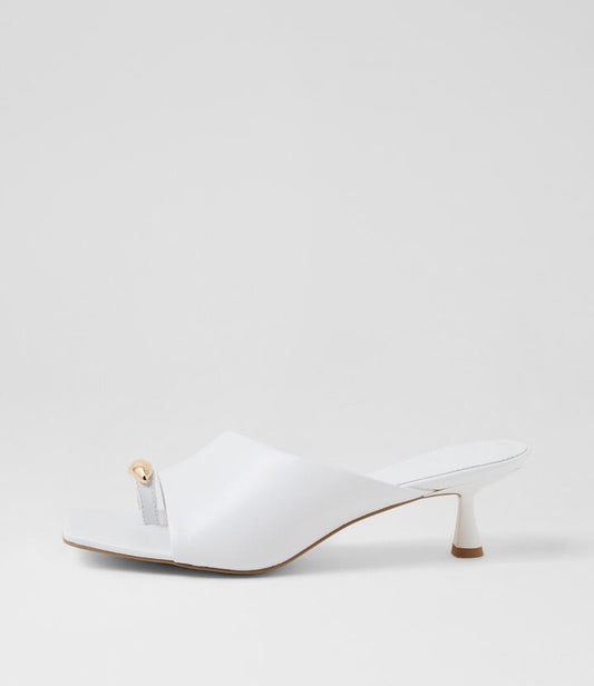 Image of Sandals. Productname: Tionee White Leather Sandals in WHITE colour by brand - MOLLINI