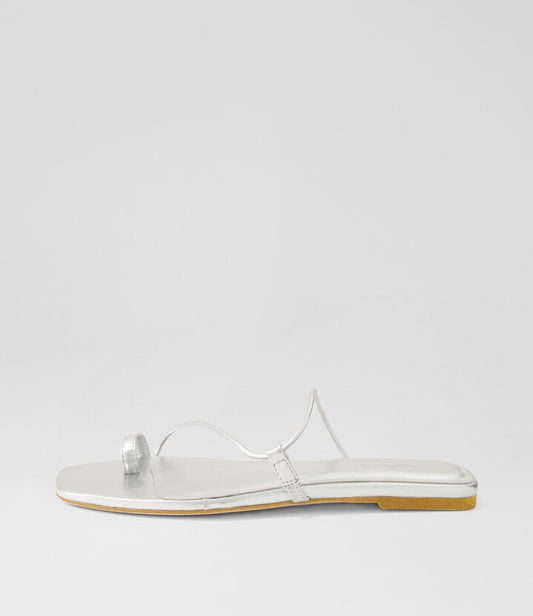 Image of Sandals. Productname: Ruubi Silver Leather Sandals in SILVER colour by brand - MOLLINI