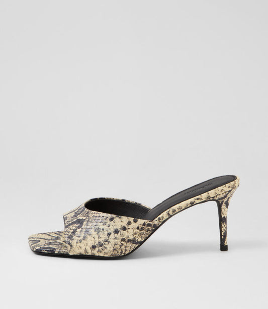 Image of Sandals. Productname: Preetence Cream Black Leather Sandals in CREAM&BLACK colour by brand - MOLLINI