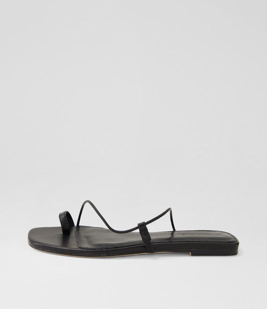 Image of Sandals. Productname: Ruubi Black Leather Sandals in BLACK colour by brand - MOLLINI