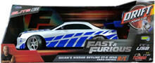 Image of Toy Playsets. Product name - 1:10 Fast & Furious Drift R/C 2002 Nissan Skyline GT-R (BNR34) Silver Window Box in colour by brand - Fast And Furious