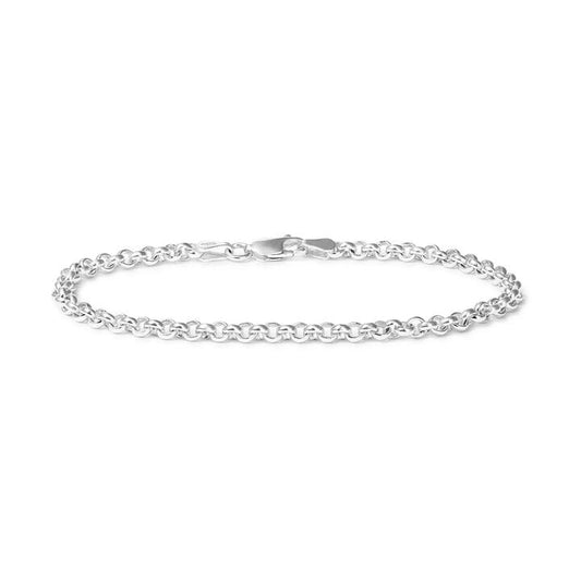 Image of Bracelets. Productname: 19cm Round Belcher Bracelet in Sterling Silver in Silver colour by brand - Bevilles