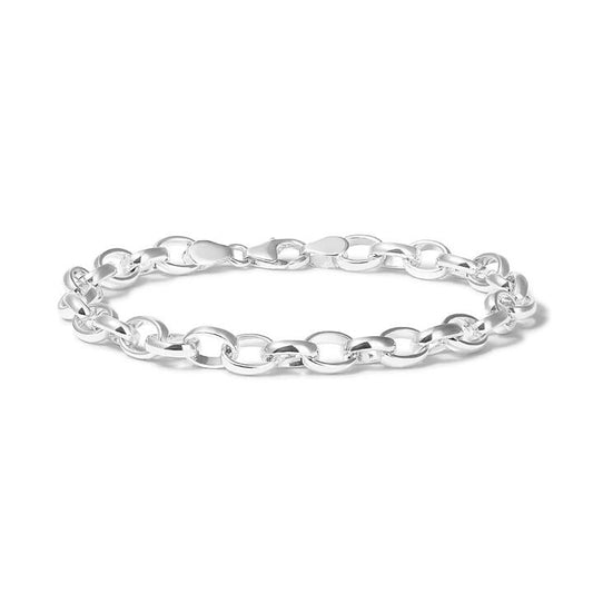 Image of Bracelets. Productname: 19cm Oval Belcher Bracelet in Sterling Silver in Silver colour by brand - Bevilles