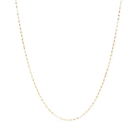 Image of Necklaces. Product name - 45cm 1.5mm Width Mirror Chain in 9kt Yellow Gold in colour by brand - Bevilles