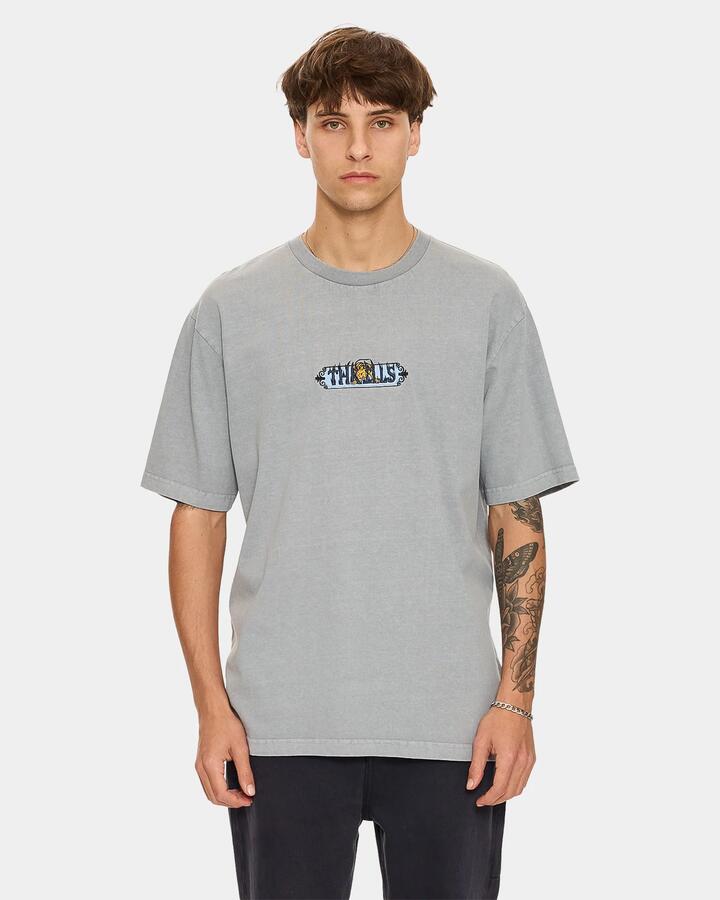 Image of T-Shirts. Product name - Thrills Mens Eyes In The Grass Oversized T-Shirt Blue Graphite in Blue Graphite colour by brand - Thrills