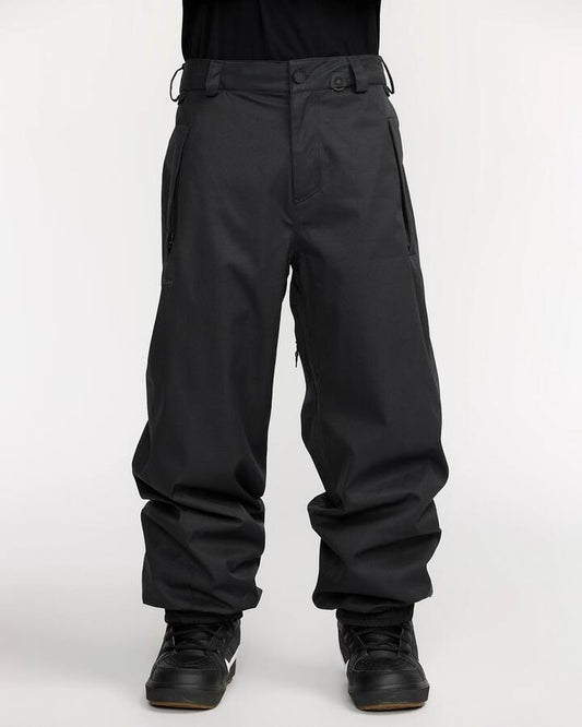 Image of a model wearing Pants. Productname: Volcom Mens Arthur 20K Snow Pants Black - in Black colour by brand - Volcom
