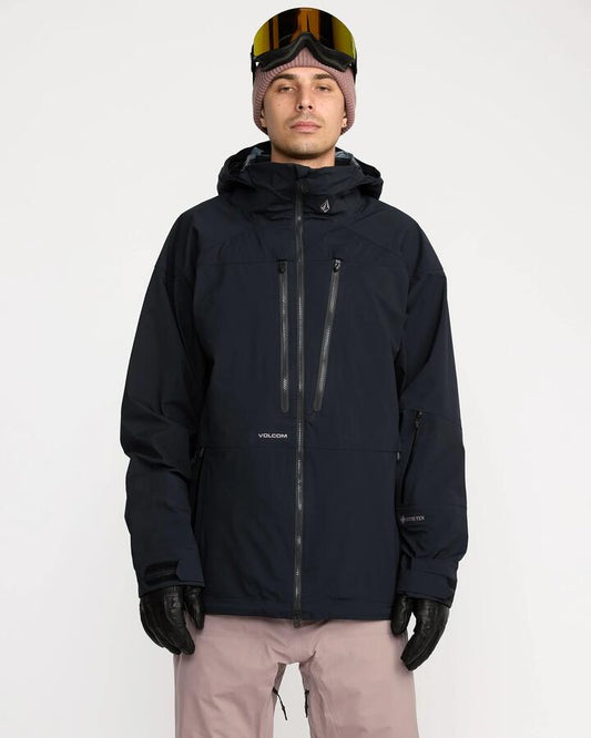Image of Coats & Jackets. Product name - Volcom Mens Guch Stretch Gore-Tex Snow Jacket Black in Black colour by brand - Volcom