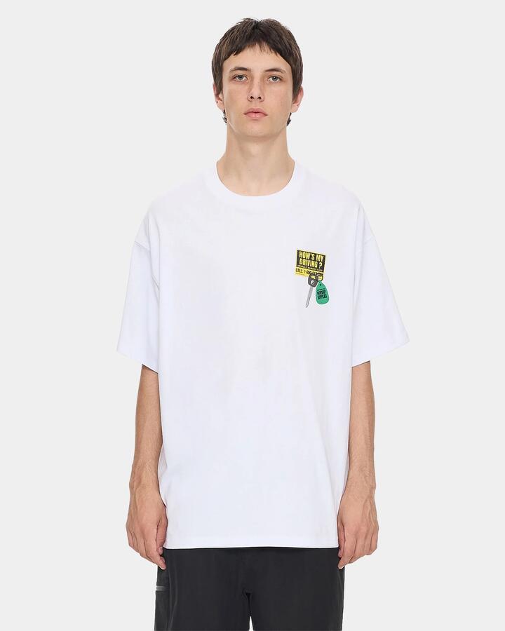 Image of a model wearing Tops. Productname: worship Mens Bumper Oversized T-Shirt White - in White colour by brand - Worship
