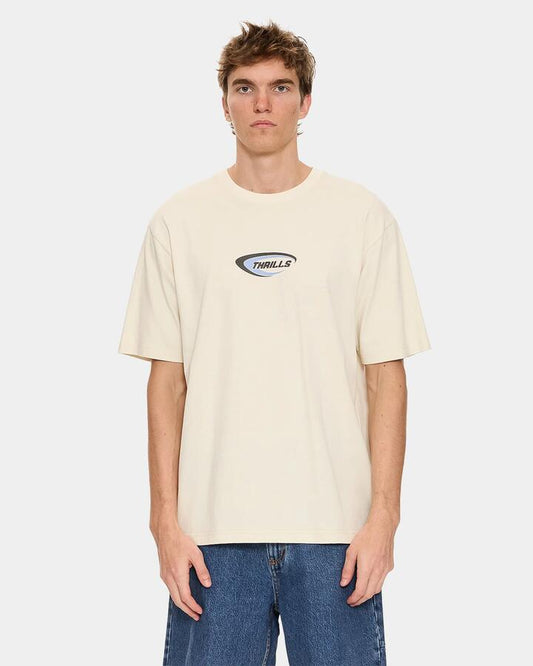 Image of T-Shirts. Product name - Thrills Mens Fusion Oversized T-Shirt Heritage White in Heritage White colour by brand - Thrills