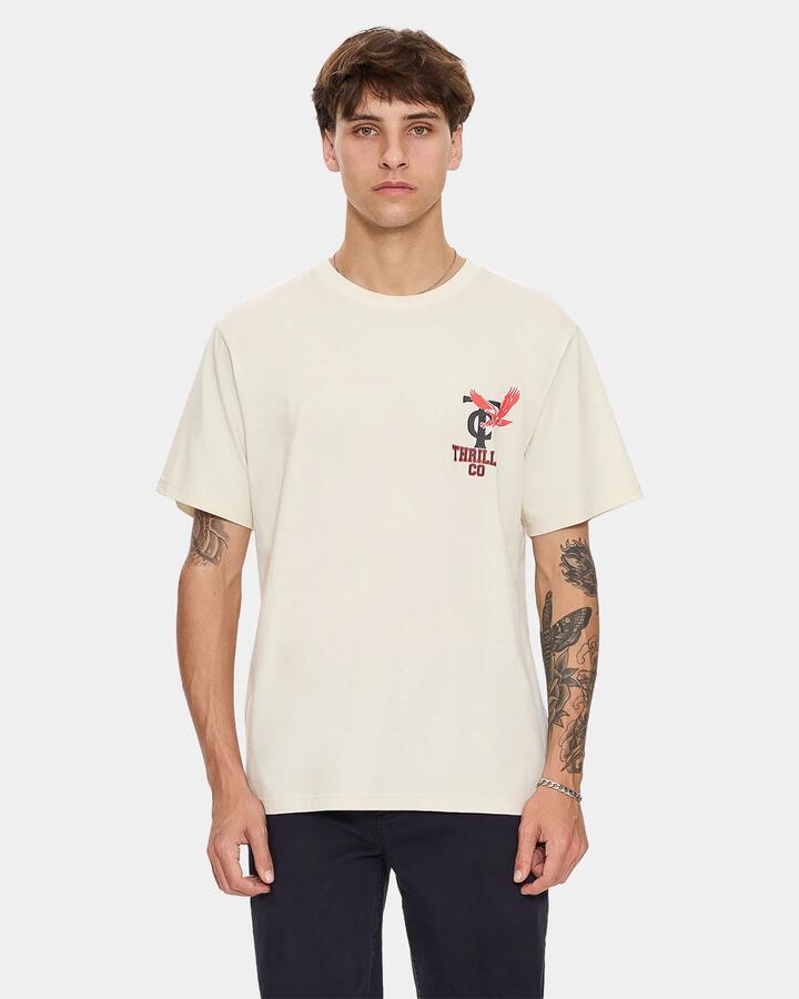 Image of T-Shirts. Product name - Thrills Mens Thrills Wonder World T-Shirt Heritage White in Heritage White colour by brand - Thrills