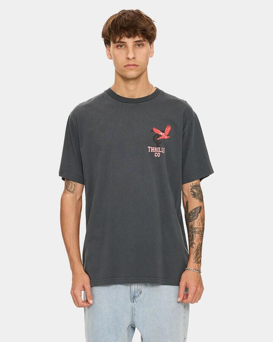 Image of T-Shirts. Product name - Thrills Mens Thrills Wonder World T-Shirt Ebony in Ebony colour by brand - Thrills