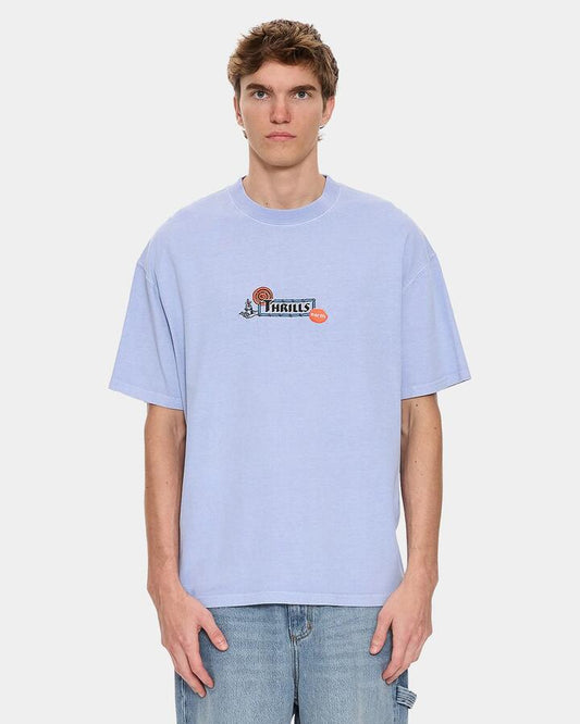 Image of T-Shirts. Product name - Thrills Mens The Ritual Mystery Oversized T-Shirt Cornflower Blue in Cornflower Blue colour by brand - Thrills