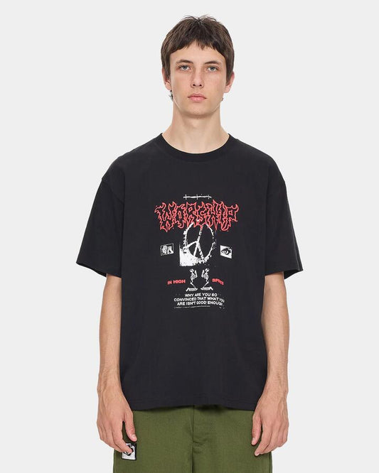 Image of T-Shirts. Productname: worship Mens Enough T-Shirt Black - in Black colour by brand - Worship