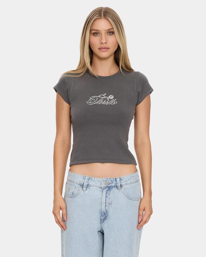 Image of T-Shirts. Product name - Thrills Womens Metal Lover Club T-Shirt Merch Black in Merch Black colour by brand - Thrills
