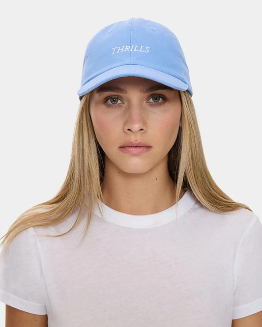 Image of Hats. Productname: thrills Womens Vivid Dreams 6 Panel Cap Cornflower Blue - in Cornflower Blue colour by brand - Thrills