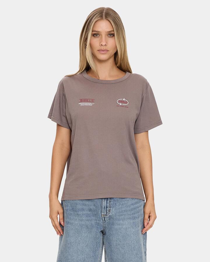 Image of T-Shirts. Product name - Thrills Womens Professionally Engineered T-Shirt Shroom in Shroom colour by brand - Thrills