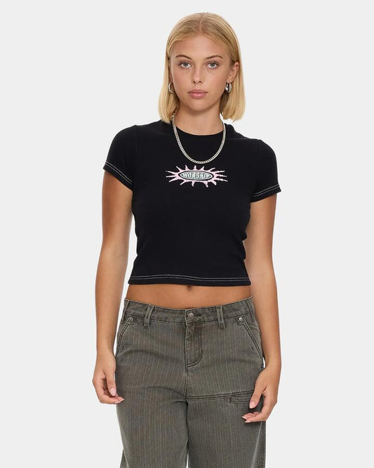 Image of T-Shirts. Product name - Worship Womens Logo Fever Slim Fit T-Shirt Black in Black colour by brand - Worship