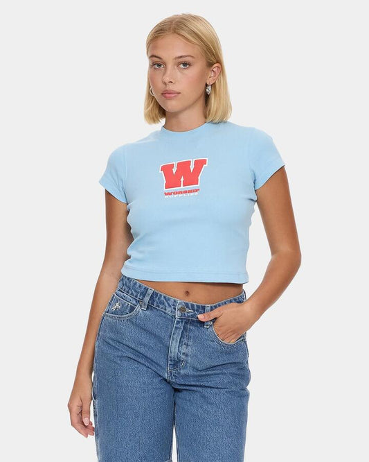 Image of T-Shirts. Product name - Worship Womens Belter Teeny T-Shirt Blue in Blue colour by brand - Worship