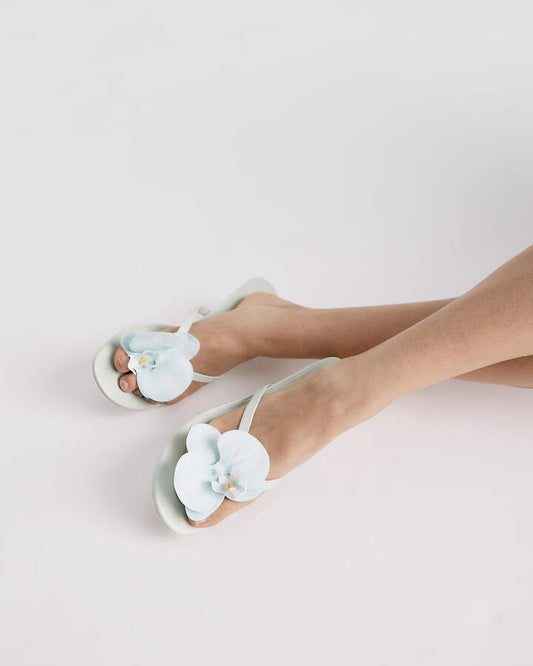 Image of Heels. Productname: Lovesick: Matcha - Women's Strappy - Low Heel in Turquoise colour by brand - Novo