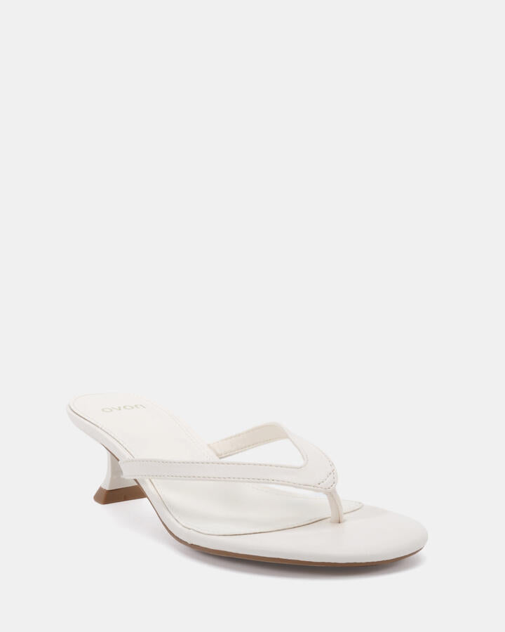 Image of Heels. Product name - Lovesick White Low Heels in Multi colour by brand - Novo