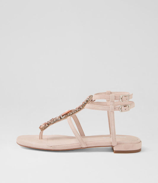 Image of Sandals. Productname: Muse Nude Suede Sandals in NUDE colour by brand - MIDAS