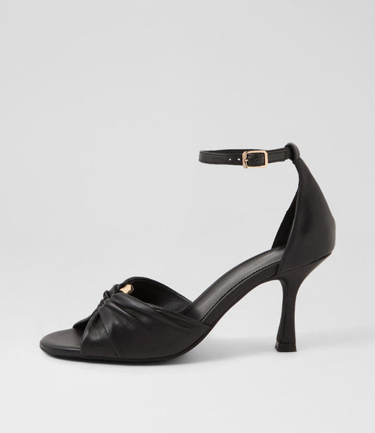 Image of Sandals. Productname: Posy Black Leather Sandals in BLACK colour by brand - MOLLINI