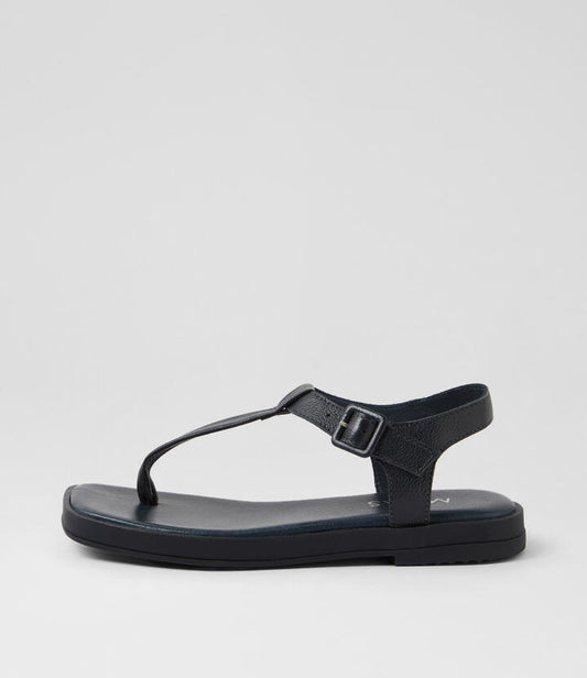 Image of Sandals. Productname: Titch Navy Leather Thongs in NAVY colour by brand - MIDAS